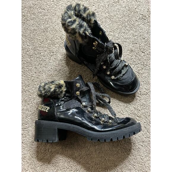Women’s size 6.5 juicy couture indulgence boots fashion hiking booties faux fur - Picture 1 of 8